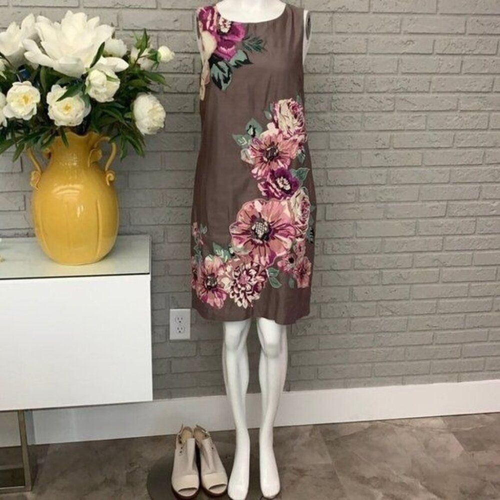Monsoon Women Cotton Sleeveless Floral Dress Size 6